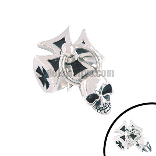 Stainless steel jewelry ring cross skull ring SWR0075 - Click Image to Close
